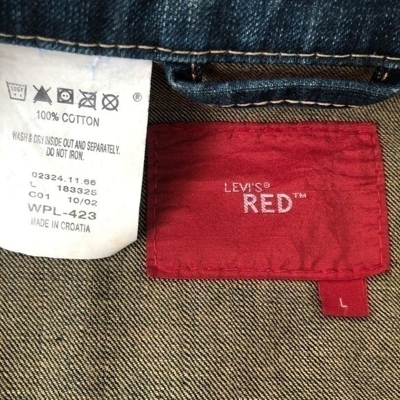 Levi’s Mens Red Engineered Zipper Denim Ja… - Picture 10 of 15